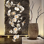 Люстра каскадная из белых цветов каллы и птичек Refined Taste of Light варинант исполнения - 5 | Loft Concept в Уфе