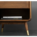 Прикроватная деревянная тумба с ящиком и нишей для хранения Moon Walnut Furniture варинант исполнения - 4 | Loft Concept в Уфе