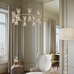 Люстра круглая с фактурными абажурами из тонких металлических палочек Wild Thorns варинант исполнения - 4 | Loft Concept в Уфе