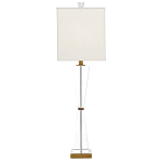 Настольная лампа с прозрачным корпусом и прямоугольным тканевым абажуром Charm and Luxury варинант исполнения - 3 | Loft Concept в Уфе