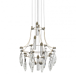 Люстра подвесная из металла с хрустальными подвесками прозрачного цвета Quasar 41 варинант исполнения - 1 | Loft Concept в Уфе