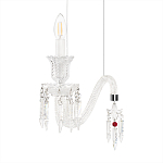 Подвесной светильник стеклянный в виде канделябра Curved Glass Chandelier варинант исполнения - 5 | Loft Concept в Уфе