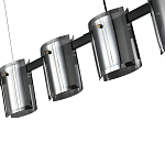 Подвесной светильник светодиодный с 5-ю цилиндрическими плафонами светло-серого цвета из стекла и стали Andrea Сhandelier Grey варинант исполнения - 1 | Loft Concept в Уфе