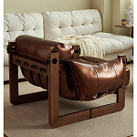 Кресло-диван кожаное на деревянном каркасе Medieval Furniture варинант исполнения - 2 | Loft Concept в Уфе