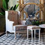 Кресло из массива бука серое с растительным орнаментом Raffael Floral Grey Armchair варинант исполнения - 8 | Loft Concept в Уфе