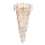 Люстра подвесная в форме перевернутой пирамиды с металлическими ветвями и прозрачными стеклянными подвесками Droplet Chandelier варинант исполнения - 1 | Loft Concept в Уфе