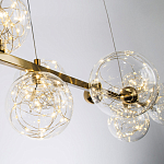 Дизайнерская линейная люстра с гирляндой внутри стеклянных плафонов Iona Garland Chandelier варинант исполнения - 3 | Loft Concept в Уфе