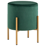 Зеленый пуф на золотистых ножках SANJAY варинант исполнения - 1 | Loft Concept в Уфе