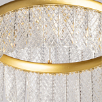 Люстра двухъярусная с золотого цвета и прозрачными подвесками Pettico варинант исполнения - 10 | Loft Concept в Уфе