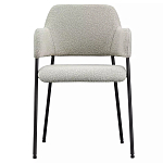 Стул мягкий с подлокотниками Chair Gray Upholstery Boucle варинант исполнения - 1 | Loft Concept в Уфе