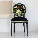 Стул чёрный из натурального бука с изображением птица в саду Blooming Red Birds варинант исполнения - 3 | Loft Concept в Уфе