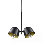 Подвесной светильник черный с 2-мя плафонами Pendant lamp Black варинант исполнения - 2 | Loft Concept в Уфе