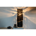 Напольная лампа черная с текстильными элементами "ЯРВИ" варинант исполнения - 1 | Loft Concept в Уфе