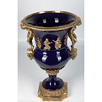 Ваза темно-синего цвета из фарфора с бронзовыми ручками в виде фигур Eden Garden porcelain and bronze варинант исполнения - 7 | Loft Concept в Уфе