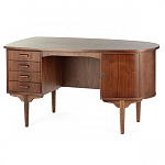 Дизайнерский письменный стол округлой формы с 4-мя ящиками и дверкой с полочками Rili варинант исполнения - 2 | Loft Concept в Уфе