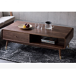Кофейный стол из дерева с ящиком и нишей для хранения Coffee Walnut Table варинант исполнения - 3 | Loft Concept в Уфе