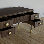 Письменный стол с 4-мя ящиками Elsa Dreams Walnut варинант исполнения - 3 | Loft Concept в Уфе