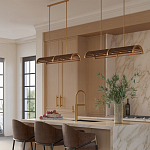 Люстра линейная полукруглой формы Wooden Horseshoe варинант исполнения - 6 | Loft Concept в Уфе