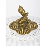 Конфетница прозрачная стеклянная на бронзовых ножках в виде морских коньков с крышкой в виде ракушки Eden Garden варинант исполнения - 2 | Loft Concept в Уфе