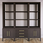 Модульный стеллаж Primo из трех составных элементов Темный орех варинант исполнения - 2 | Loft Concept в Уфе