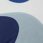 Подушка декоративная хлопковая синего цвета с абстрактным принтом Elysian Flow Azure варинант исполнения - 3 | Loft Concept в Уфе