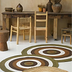 Ковер круглый из хлопка с контрастным узором Bullseye 150 варинант исполнения - 6 | Loft Concept в Уфе