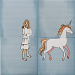 Плитка с узором Девочка единорог варинант исполнения - 1 | Loft Concept в Уфе