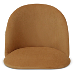 Барный стул со спинкой и металлической подставкой на 3-х деревянных ножках Горчичный Велюр Vendramin Chair варинант исполнения - 3 | Loft Concept в Уфе