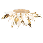 Люстра потолочная с декоративными белыми и золотистыми листьями Wintery flovers варинант исполнения - 1 | Loft Concept в Уфе