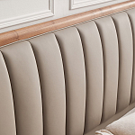 Кровать двуспальная с мягким изголовьем Moon Walnut Bed варинант исполнения - 8 | Loft Concept в Уфе