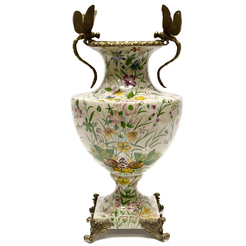 Фарфоровая ваза Vase on Pedestal Мульти Бронза Фарфоровая ваза Vase on Pedestal Мульти Бронза в Уфе | Loft Concept