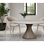 Стол обеденный круглый мраморный на бежевом основании Valedmir варинант исполнения - 6 | Loft Concept в Уфе