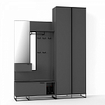 Двухдверный шкаф цвета графит Strict Lines варинант исполнения - 4 | Loft Concept в Уфе