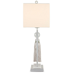 Настольная лампа с прямоугольным тканевым абажуром на белом мраморном основании Silver Threads варинант исполнения - 2 | Loft Concept в Уфе