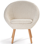 Кресло на деревянных ножках с обивкой из ткани букле Aldo Boucle Armchair варинант исполнения - 2 | Loft Concept в Уфе