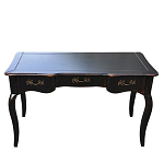 Стол письменный черный из массива березы с тремя выдвижными ящиками в стиле прованс Vintage варинант исполнения - 1 | Loft Concept в Уфе
