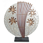 Настольная лампа из перламутра и дерева на подставке Indonesian Shell Flower варинант исполнения - 2 | Loft Concept в Уфе