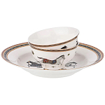 Сервиз обеденный из фарфора с изображением лошадей на 6 персон 23 предмета Porcelain Horse Set  варинант исполнения - 1 | Loft Concept в Уфе