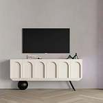 Дизайнерский комод с фактурным фасадом и чёрной ножкой в форме шара Samanta варинант исполнения - 3 | Loft Concept в Уфе