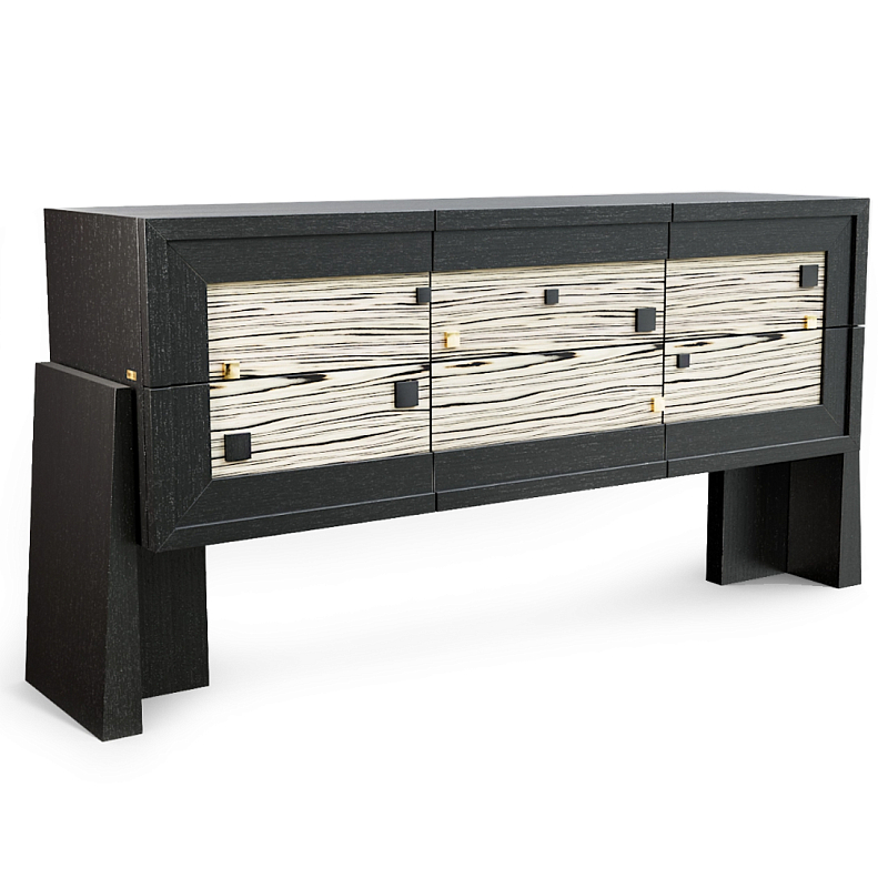 Дизайнерский Комод Tlaloc  Черный матовый Бежевый в Уфе | Loft Concept 