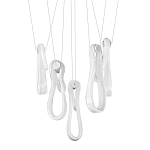 Подвесной светильник белого цвета с 6-ю изогнутыми плафонами Flow Loop варинант исполнения - 1 | Loft Concept в Уфе