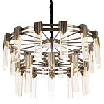 Двухъярусная люстра с прямоугольными хрустальными плафонами Glass Rectangles Chrome Chandelier 76 варинант исполнения - 1 | Loft Concept в Уфе