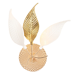 Бра с декоративными белыми и золотыми листьями на текстурном основании Wintery flovers варинант исполнения - 2 | Loft Concept в Уфе