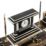 Настольный письменный набор с часами из природного камня обсидиана Team leader варинант исполнения - 5 | Loft Concept в Уфе