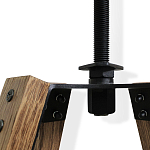 Барный стул со спинкой и металлической подставкой на 4-х деревянных ножках Зеленый Велюр Vendramin Chair варинант исполнения - 6 | Loft Concept в Уфе