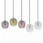 Подвесной светильник каскадный с 5-ю фактурными стеклянными плафонами Cascade with Relief Lampshades варинант исполнения - 3 | Loft Concept в Уфе