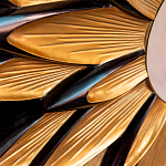 Зеркало-солнце в раме золотого и черного цвета Rays of Peace варинант исполнения - 2 | Loft Concept в Уфе