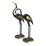 Статуэтка бронзовая пара Журавли синие Bronze Birds варинант исполнения - 1 | Loft Concept в Уфе