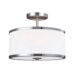 Потолочный светильник с цилиндрическим плафоомн из опалового матового стекла с металлическим обручем Feiss варинант исполнения - 1 | Loft Concept в Уфе