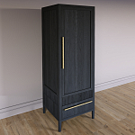 Узкий Шкаф Primo с 2 выдвижными ящиками Черный дуб варинант исполнения - 3 | Loft Concept в Уфе